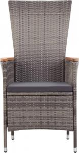 vidaXL 7-częściowy zestaw mebli ogrodowych z poduszkami, szary 6