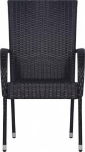 vidaXL vidaXL 7-częściowy zestaw mebli ogrodowych, czarny 6