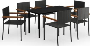 vidaXL vidaXL 7-częściowy zestaw mebli ogrodowych, czarny 2