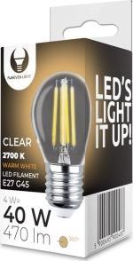 Forever TelForceOne Żarówka LED Filament E27 G45 4W 230V 2700K 470lm COG przezroczysta Forever Light 1