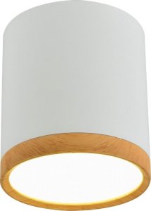 Lampa sufitowa Selsey SELSEY Spot Elvenes biały ze wstawką w kolorze drewna średnica 6,8 cm 1