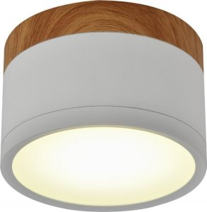 Lampa sufitowa Selsey SELSEY Spot Elvenes biały ze wstawką w kolorze drewna średnica 8,8 cm 1