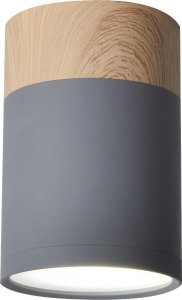 Lampa sufitowa Selsey SELSEY Spot Elvenes szary ze wstawką w kolorze drewna wysokość 10 cm 1
