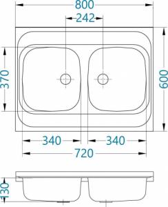 Zlewozmywak Alveus PRIMAL 20  nakładany len z syfonem 2
