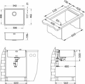 Zlewozmywak Alveus Kombino 50 FS  stalowy MONARCH złoto 2