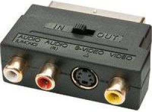 Adapter AV Lindy Scart - RCA (Cinch) x3 + S-Video czarny (35628) 1