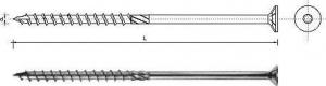 WKRĘT DO DREWNA Z ŁBEM STOŻKOWYM NA TORX 8*160MM T40 1