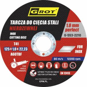 Grot TARCZA PŁASKA INOX T1A 125*1.0*22 KOMPLET 10 SZTUK 2