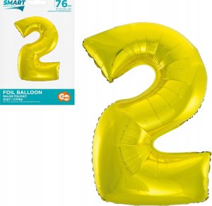 GoDan Balon foliowy cyfra 2 złota Smart 76cm 1