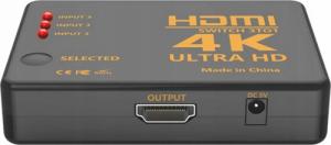 HDMI SWITCH ROZDZIELACZ 3 DO 1 4K Ultra HD + Pilot 2