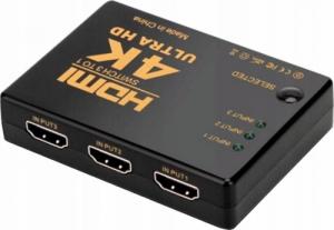 HDMI SWITCH ROZDZIELACZ 3 DO 1 4K Ultra HD + Pilot 3