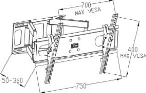 Art Uchwyt ścienny AR-52 30'' - 70'' 2