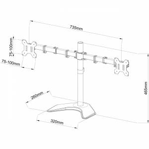 Art Stojak biurkowy na 2 monitory 13" - 27" L-21N (RAMART L-21N) 2