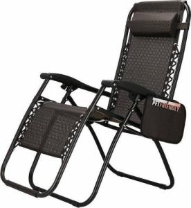 Springos Leżak ogrodowy zero gravity z zagłówkiem beżowo-brązowy 11