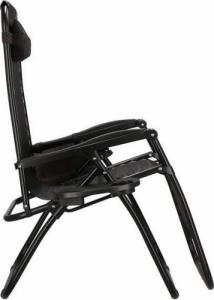 Springos Leżak ogrodowy zero gravity z zagłówkiem beżowo-brązowy 4