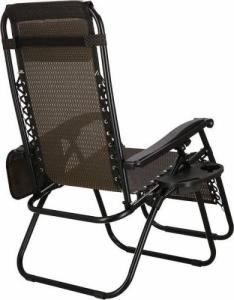Springos Leżak ogrodowy zero gravity z zagłówkiem beżowo-brązowy 5