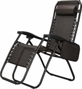 Springos Leżak ogrodowy zero gravity z zagłówkiem beżowo-brązowy 7