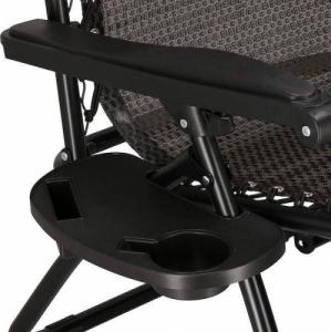 Springos Leżak ogrodowy zero gravity z zagłówkiem beżowo-brązowy 10