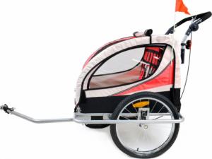 Funfit Przyczepka rowerowa z amortyzatorem 2-osobowa czerwona 15