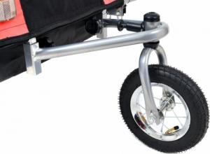 Funfit Przyczepka rowerowa z amortyzatorem 2-osobowa czerwona 7
