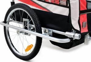 Funfit Przyczepka rowerowa z amortyzatorem 2-osobowa czerwona 9