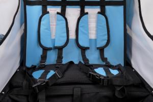 Funfit Przyczepka rowerowa z amortyzatorem 2-osobowa +JOGGER niebieska 11