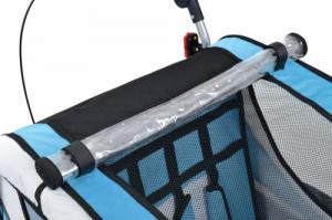 Funfit Przyczepka rowerowa z amortyzatorem 2-osobowa +JOGGER niebieska 12