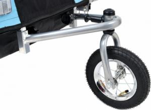 Funfit Przyczepka rowerowa z amortyzatorem 2-osobowa +JOGGER niebieska 6
