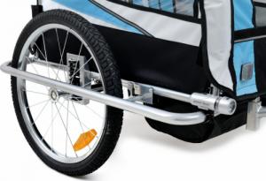 Funfit Przyczepka rowerowa z amortyzatorem 2-osobowa +JOGGER niebieska 8