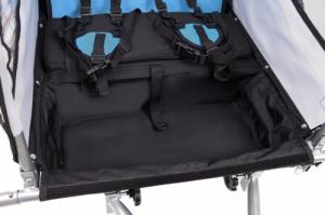 Funfit Przyczepka rowerowa z amortyzatorem 2-osobowa +JOGGER niebieska 9