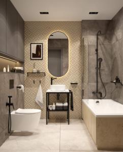 Zestaw prysznicowy Deante Coriander Deszczownica z baterią wannową czarna (NAC N1JM) 2