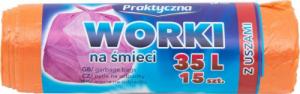 Praktyczna 2x Worki na śmieci Praktyczna z uszami 35 l 15 sztuk 2