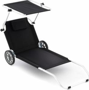 Garthen Krzesło plażowe z dachem i funkcją wózka, 150 x 60 x 90 cm 1