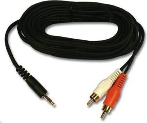 Kabel Jack 3.5mm - RCA (Cinch) x2 10m czarny 1