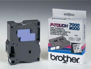 Brother oryginalna taśma do drukarek etykiet, Brother, czarna, 8m, 24mm (TX151) 1