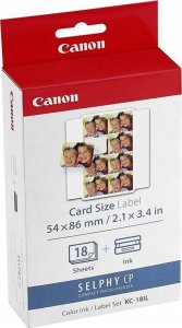 Canon Etykiety Canon Selphy CP XXX, biała, 18, szt. szt., KC18IL, do drukarek termosublimacyjnych, 22x17,3mm, w opakowaniu tusz - 7740A001AG 1