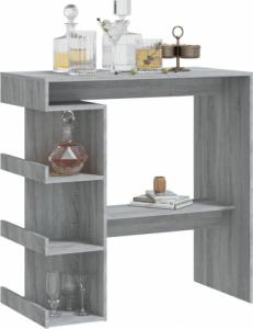 vidaXL Stolik barowy z półkami, szary dąb sonoma, 100x50x101,5 cm 4
