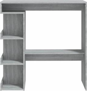 vidaXL Stolik barowy z półkami, szary dąb sonoma, 100x50x101,5 cm 5