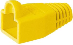 TecLine Strain relief boot for modular plug RJ45, for round cable, yellow, 10 pcs - 39908018Y 1
