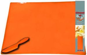 Mata silikonowa 60 x 50cm pomarańczowa z silikonowym nożem 1
