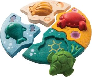 Plan Toys Drewniane puzzle zwierzęta morskie - 212297 1