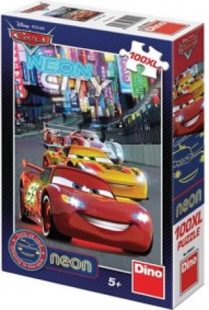 Dino Puzzle 100 XL Neon Auta (214410) 1