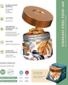 Quokka Termos obiadowy Whim Food Jar Autumn 0.6 l Biało-pomarańczowy 3