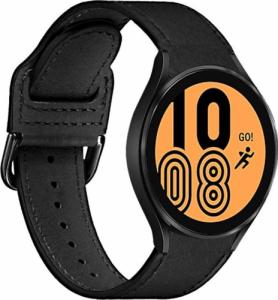 Puro PURO Classic Leather Band Skórzany pasek do Samsung Galaxy Watch 4 / Watch 4 Classic (czarny) 1
