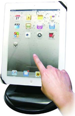 Stojak pod tablet, obrotowy, czarny 8