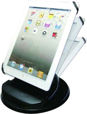 Stojak pod tablet, obrotowy, czarny 10
