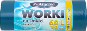 Praktyczna 2x Worki na śmieci Praktyczna super mocne 60 l 10 sztuk 2