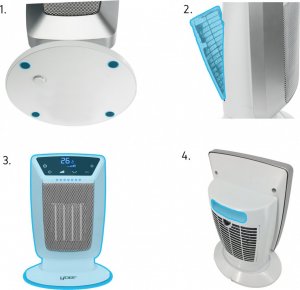 Termowentylator Yoer FARELKA Elektryczna TERMOWENTYLATOR Ceramiczny EKO Grzejnik 2000W + WENTYLATOR + Pilot - YOER Blower FH02W 10