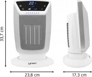 Termowentylator Yoer FARELKA Elektryczna TERMOWENTYLATOR Ceramiczny EKO Grzejnik 2000W + WENTYLATOR + Pilot - YOER Blower FH02W 11