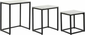 DKD Home Decor Zestaw 3 stołów DKD Home Decor Czarny Biały Marmur Żelazo (50 x 35 x 60.5 cm) (3 pcs) 1